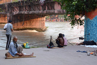 Morning aarti ceremony on Ganges River, Haridwar, Uttarakhand, India