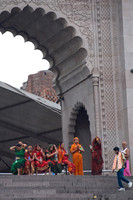 Morning aarti along Ganges River, Varanasi, Uttar Pradesh, India