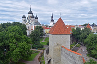 Alexander Nevsky Cathedral and Medieval city walls, Tallinn, Estonia