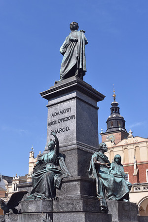 Adam Mickiewicz Monument, Rynek Główny, Krakow, Poland