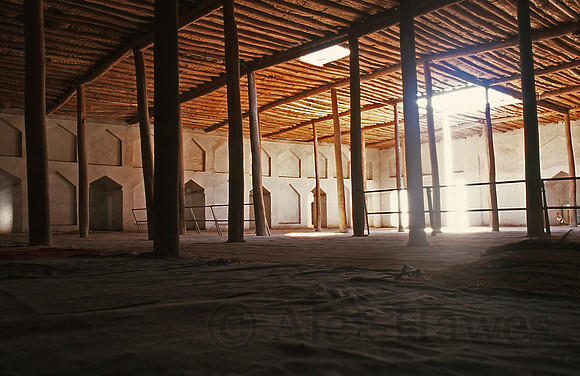 Interior of mosque, Turpan, China