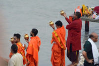Ganga Aarti evening ceremony during Ganga Dussehra, Haridwar, Uttarakhand, India