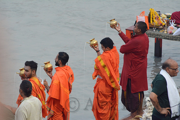 Ganga Aarti evening ceremony during Ganga Dussehra, Haridwar, Uttarakhand, India