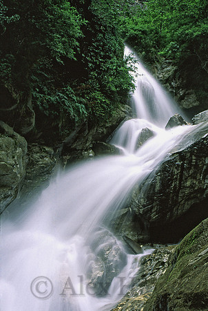 Waterfall, Tiger Leaping Gorge, Yunnan Province, China