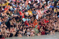 Ganga Aarti evening ceremony during Ganga Dussehra, Haridwar, Uttarakhand, India