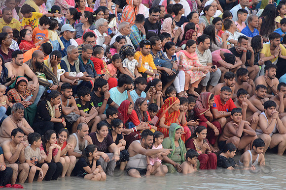 Ganga Aarti evening ceremony during Ganga Dussehra, Haridwar, Uttarakhand, India
