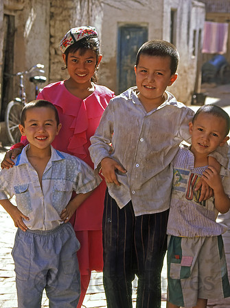 Children in Old City Kashgar, Xinjiang Province, China
