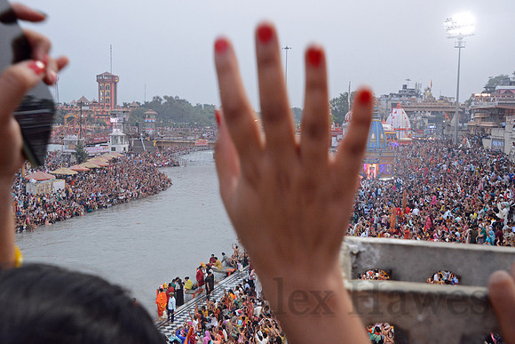 Ganga Aarti evening ceremony during Ganga Dussehra, Haridwar, Uttarakhand, India