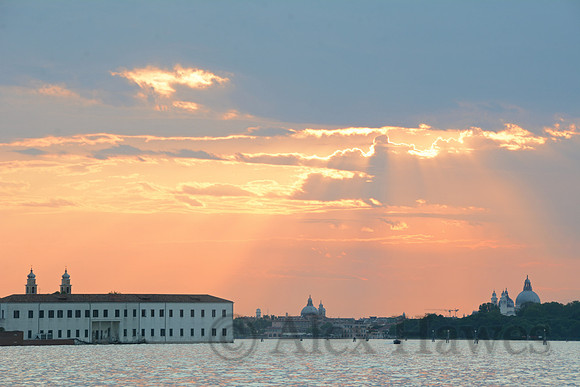 View of Venice from Lido Island, Italy