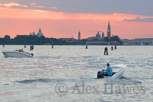 View of Venice from Lido Island, Italy