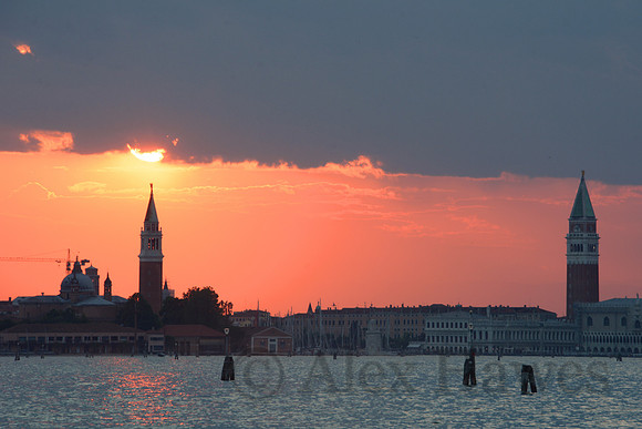 View of Venice from Lido Island, Italy