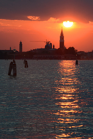 View of Venice from Lido Island, Italy