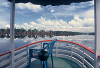 Riverboat, flooded forest of the Rio Negro, Amazon Rainforest, Brazil