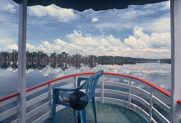 Riverboat, flooded forest of the Rio Negro, Amazon Rainforest, Brazil