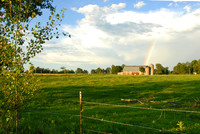 Barn and rainbow, Mellen, Wisconsin