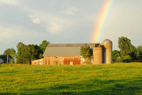 Barn and rainbow, Mellen, Wisconsin