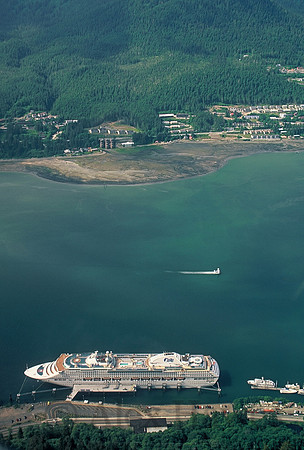 Cruise ship docked in Juneau, Alaska