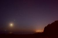 Pacific moonset, looking toward Brookings, Oregon
