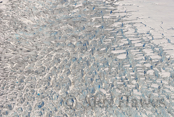 Aerial shot of Mendenhall Glacier, Juneau, Alaska