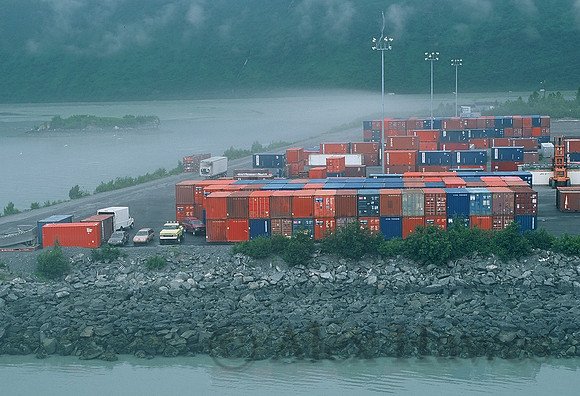 Storage containers for fish, Valdez, Alaska