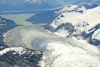 Aerial shot of Mendenhall Glacier, Juneau, Alaska