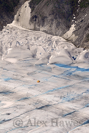 Aerial shot of Mendenhall Glacier, Juneau, Alaska