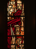 Soviet-era stained glass window,  Sukachev Art Museum, Irkutsk, Siberian Russia