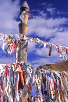 Buryat prayer flags near Lake Baikal, Siberia