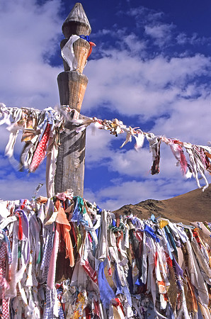 Buryat prayer flags near Lake Baikal, Siberia