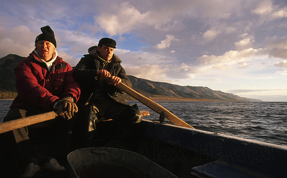 Fishing rowboat on Lake Baikal, Siberia