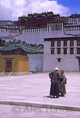 Pilgrims outside Potala Palace, Lhasa, Tibet