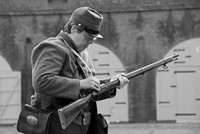 Civil War firearm demonstration, Fort Pulaski, Georgia