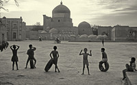 Boys inside Itchan Kala, Old City Khiva, Uzbekistan