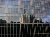 Empire State Building reflected, Manhattan, New York City