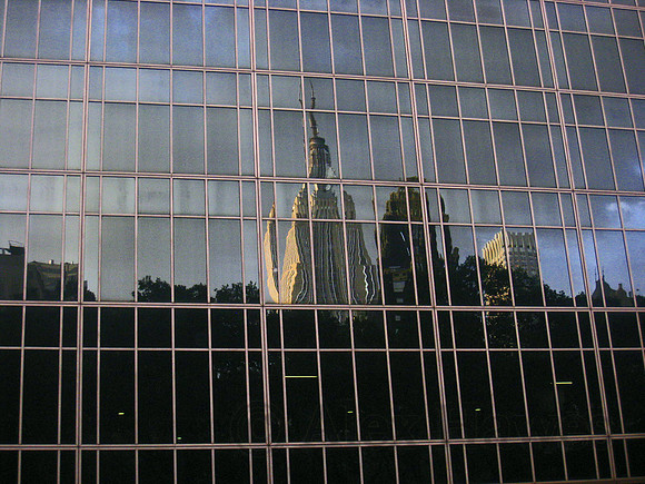 Empire State Building reflected, Manhattan, New York City