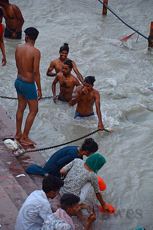 Morning aarti ceremony, Haridwar, Uttarakhand, India