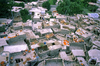 Apricots drying on roofs, seen from Baltit Fort, Hunza Valley, Pakistan