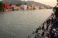 Morning aarti ceremony on Ganges River, Haridwar, Uttarakhand, India