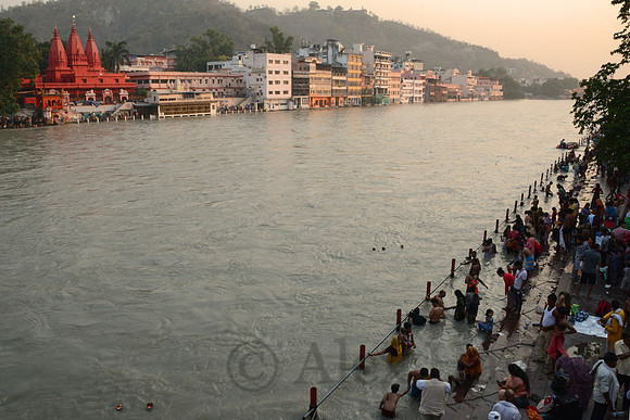 Morning aarti ceremony on Ganges River, Haridwar, Uttarakhand, India