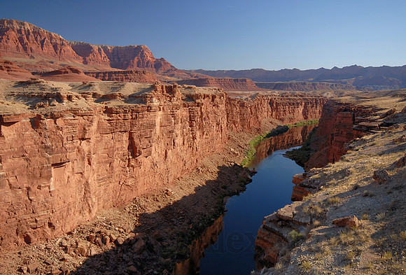 Marble Canyon from Navajo Bridge, Colorado River, near Lee's Ferry, Arizona