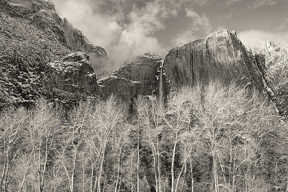 Yosemite Falls in winter, Yosemite National Park, California